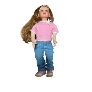 Vintage My Twinn Doll Blonde Head Blue Eyes 2006 Body Jeans Shirt outfit